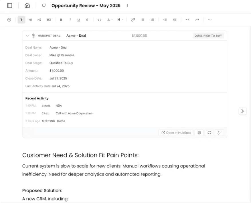 Compartir documentos y documentos rellenables DocsHub para HubSpot
