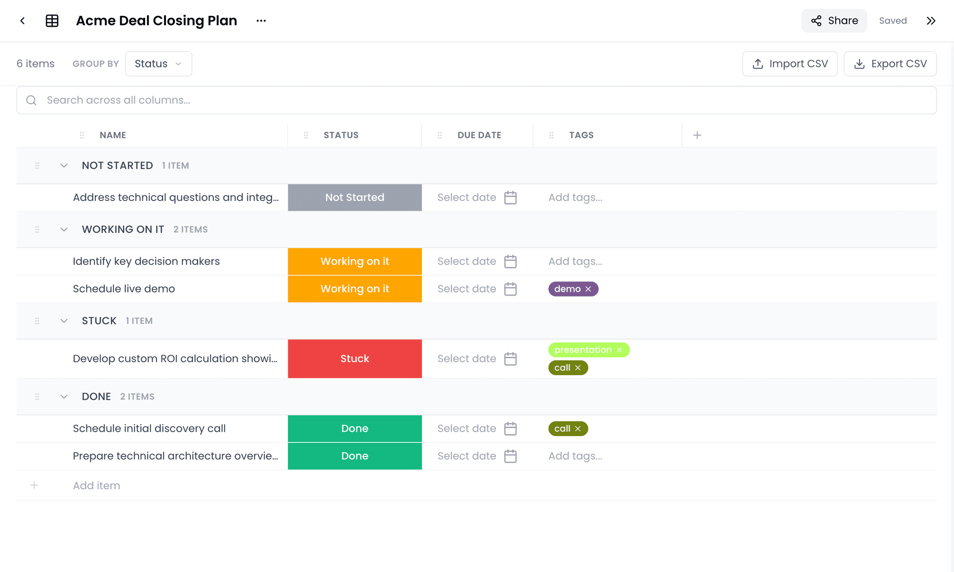 DocsHub Tables Interface