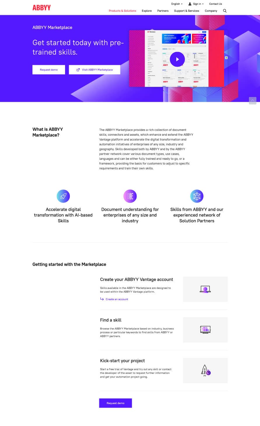 ABBYY landing pages developed on HubSpot CMS