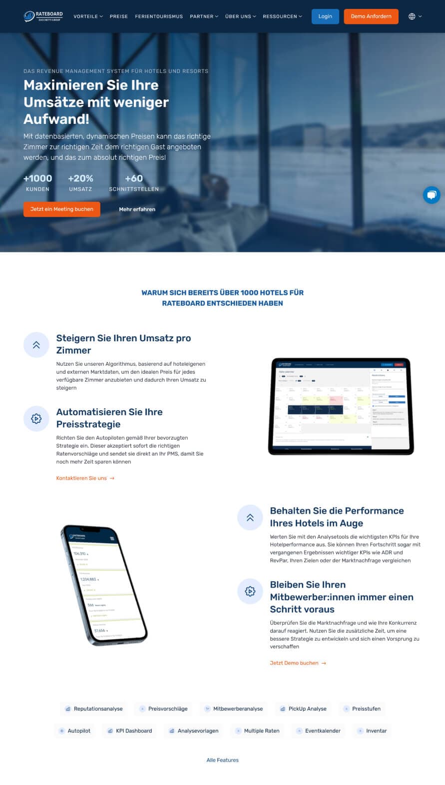 RateBoard corporate website — HubSpot website development project