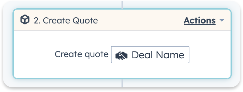 Create Quote in Hubspot Workflow Action Card