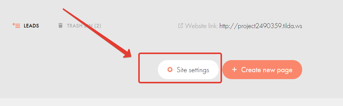 Tilda - Site Settings