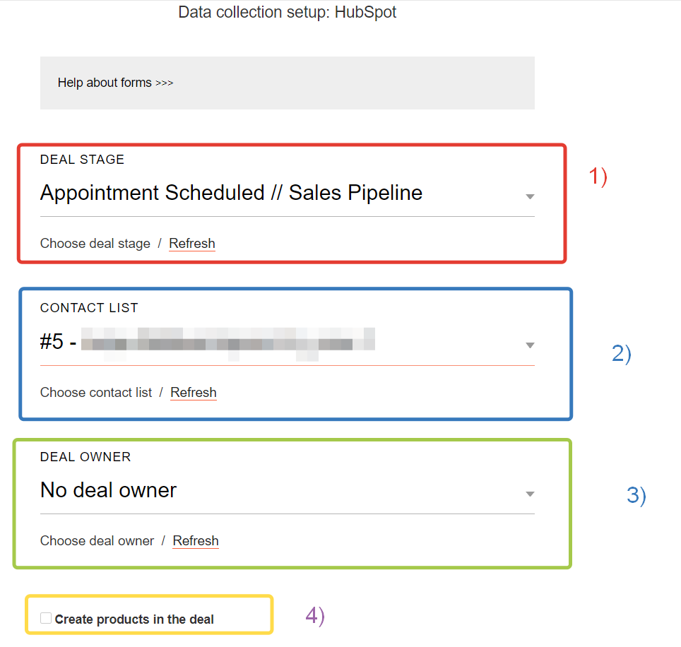 Tilda Data collection - Settings