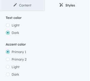 style settings - colors