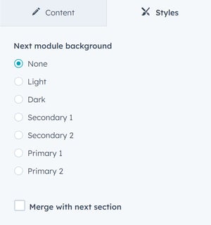 style settings - next module background