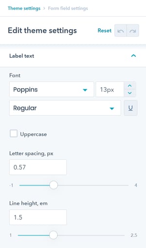 form settings - 2