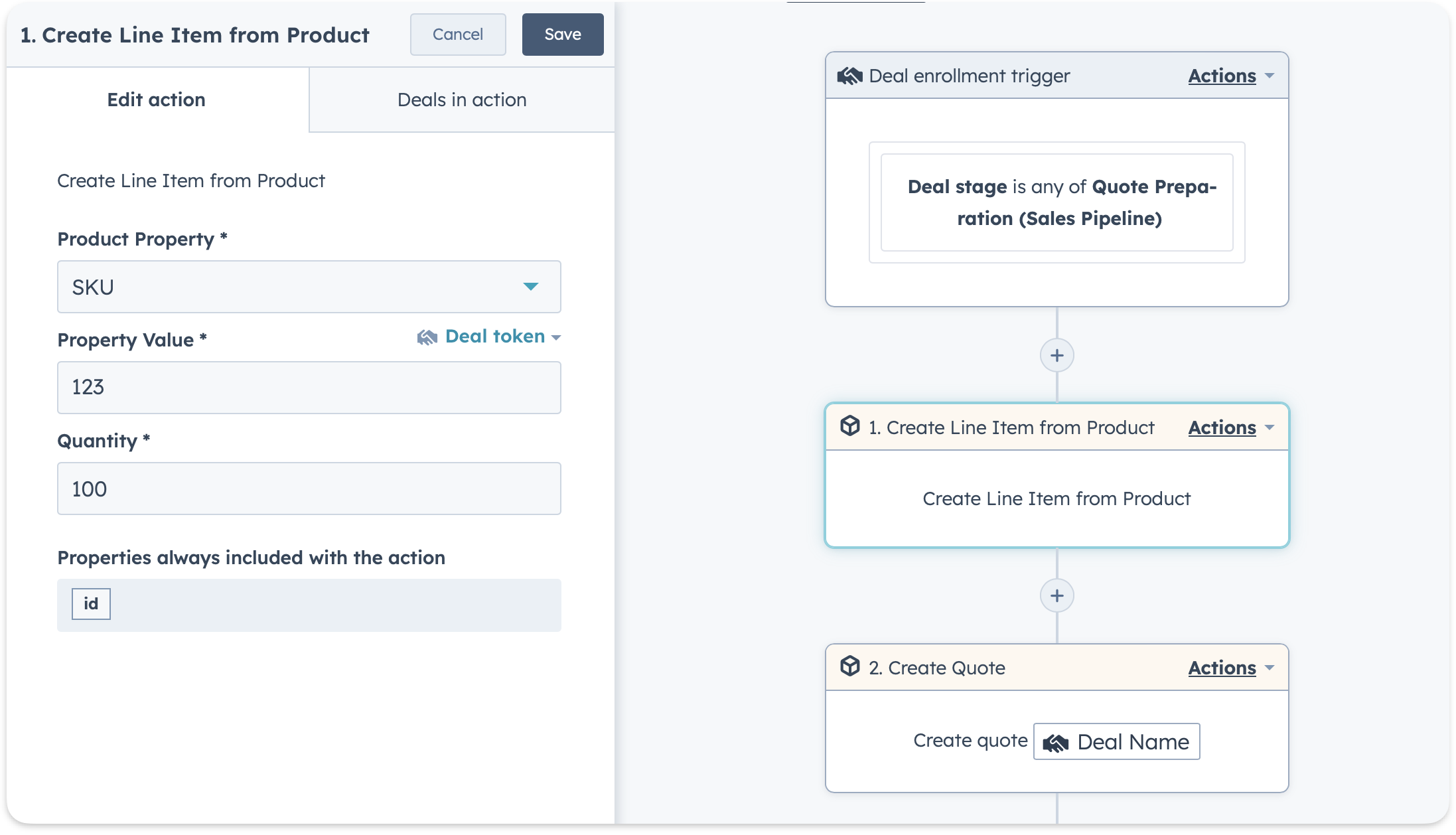 Create Line Item from Product