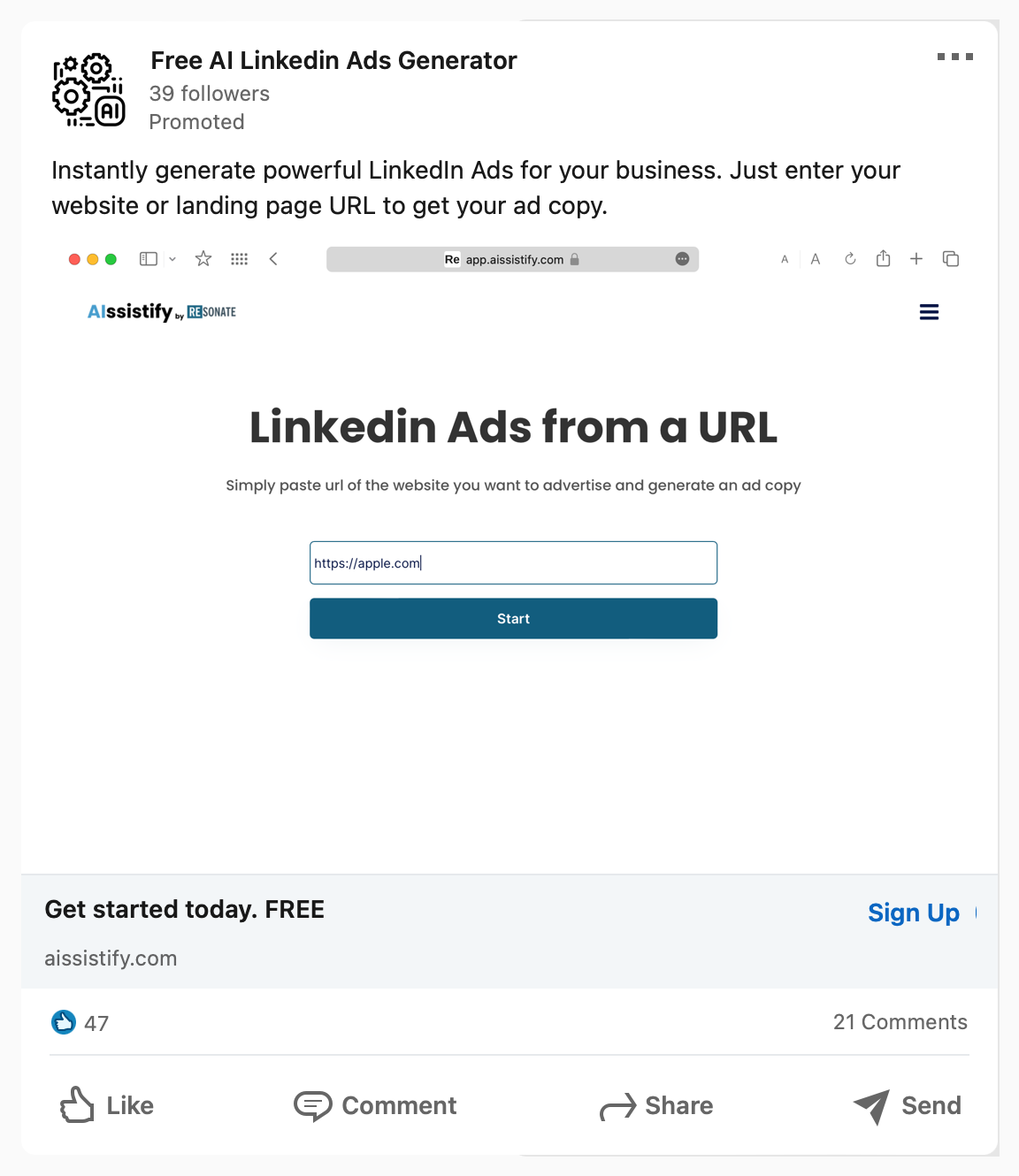 linkedin-ad-generator free