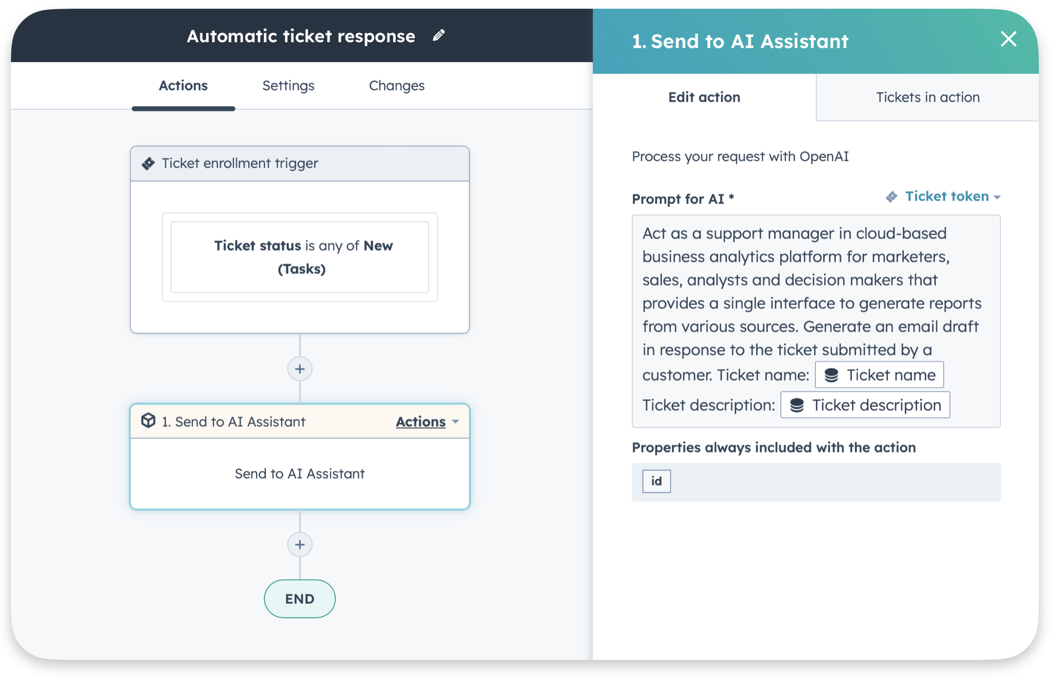 ticket ai response