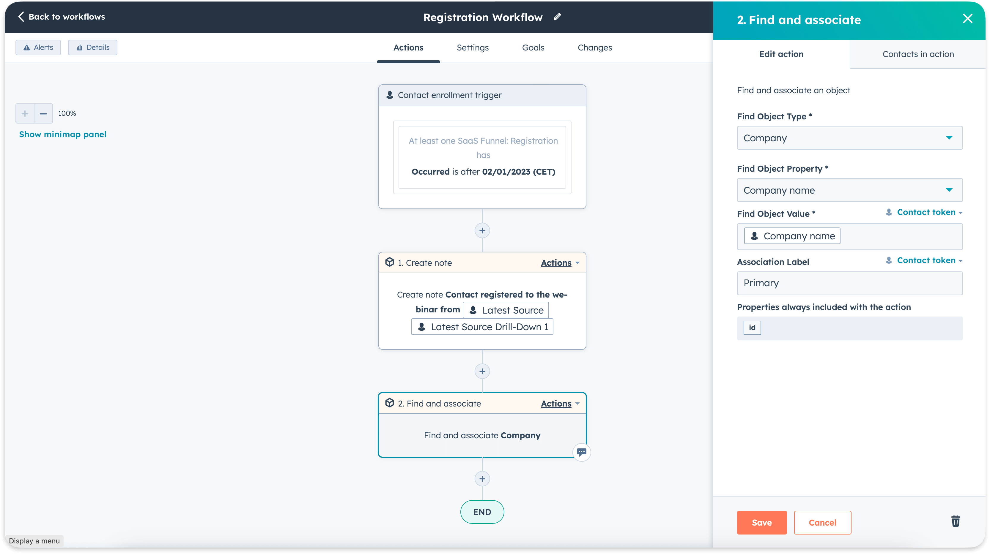 Associate Workflow Action