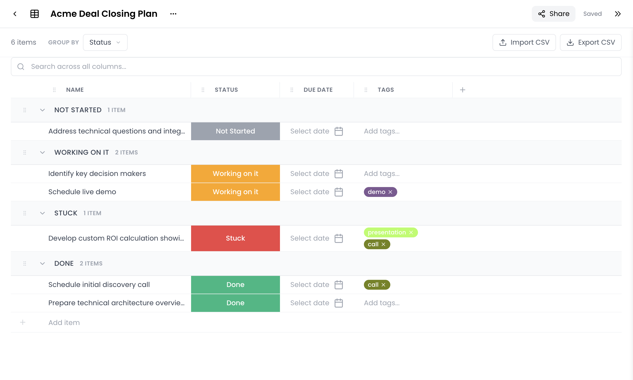DocsHub Tables